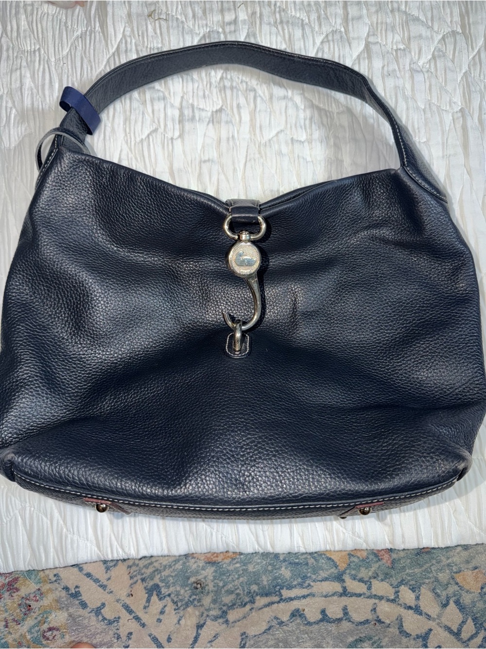 Black Leather Shoulder Bag - Classic Women's Tote